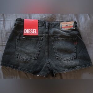 Never worn- Diesel washed black and grey De-Yuba Denim Shorts
